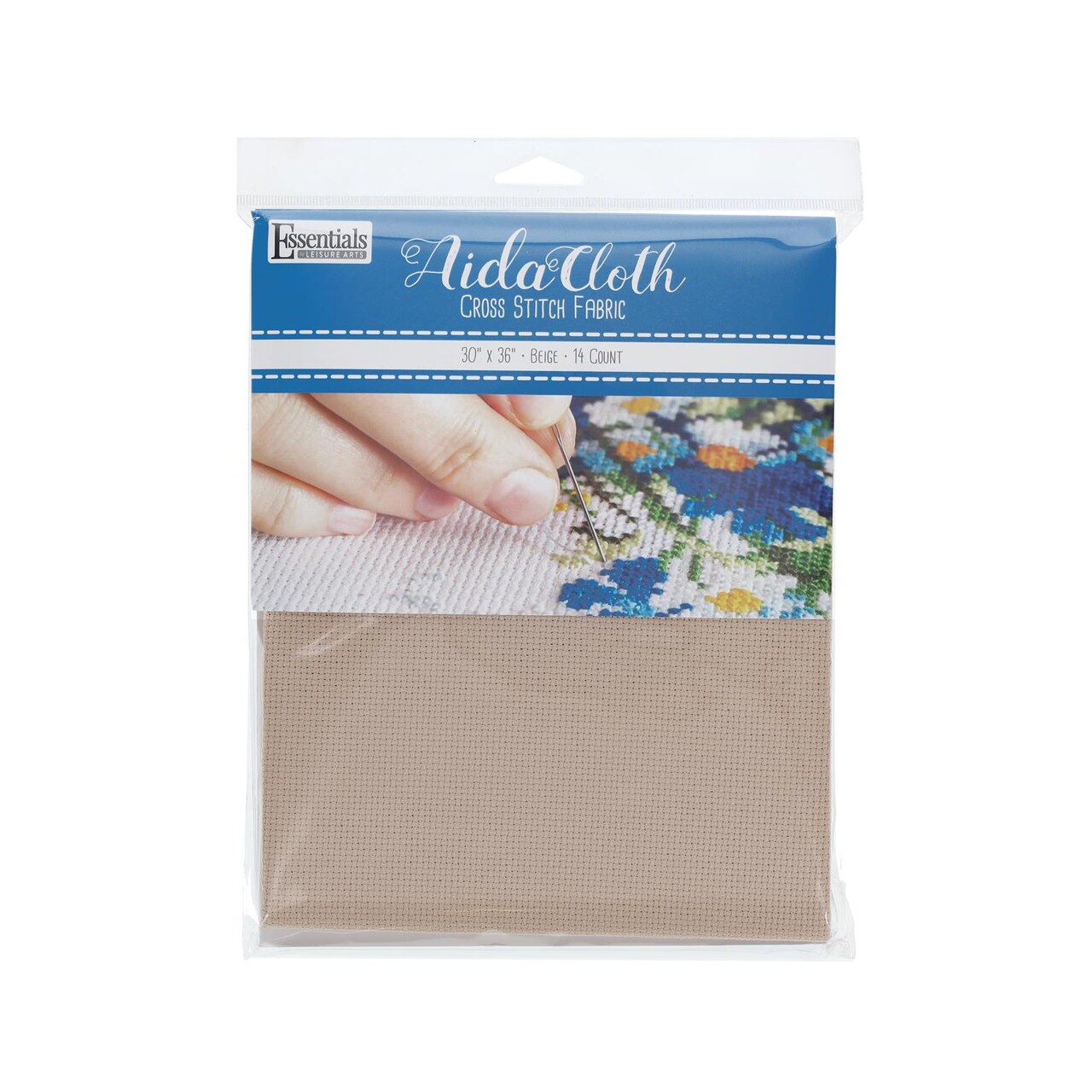 Essentials By Leisure Arts Aida Cloth, 14 Count, Beige Cross Stitch Fabric, Embroidery Fabric, Cross Stitch Supplies For Crafting, Stitching, And Sewing Projects 30X36